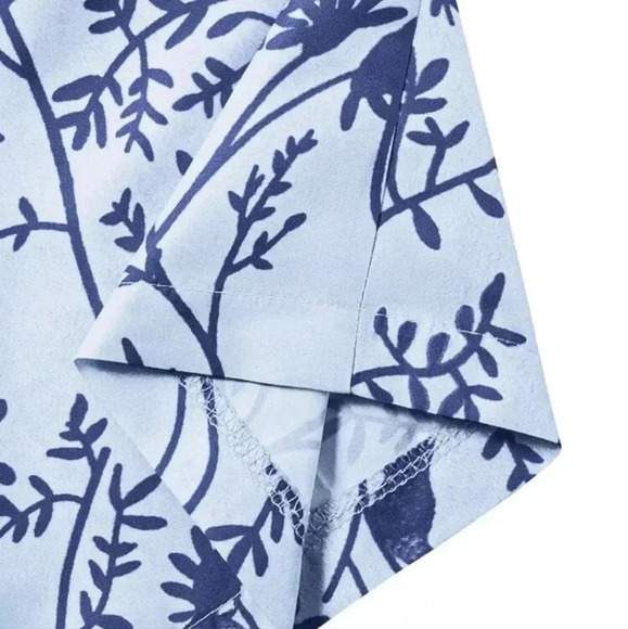 Floral Print Elastic Waist Zipper Loose Casual Wide Leg Pants Beach - Picture 4 of 7